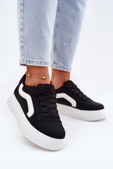 Sneakers modeļa apavi Sieviešu ar platformu melnas krāsas Tellnira 2