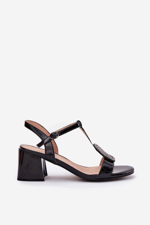 Āda Lakotas basenes ar papēdi ar ornamentiem Vinceza 91134 melnas krāsas