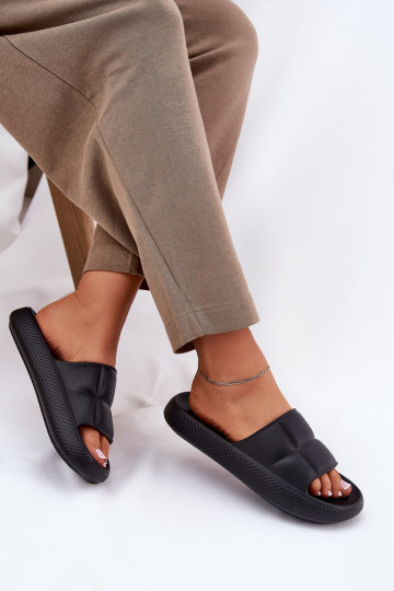 Vieglas čības uz pirksta sieviešu čības LEE MAYA SLIDER INOMEN LOIN 50251016 melnas krāsas