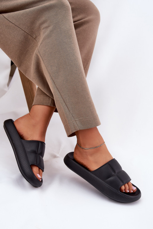 Vieglas čības uz pirksta sieviešu čības LEE MAYA SLIDER INOMEN LOIN 50251016 melnas krāsas