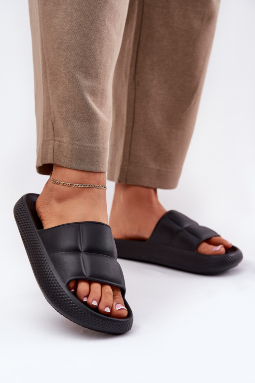 Vieglas čības uz pirksta sieviešu čības LEE MAYA SLIDER INOMEN LOIN 50251016 melnas krāsas