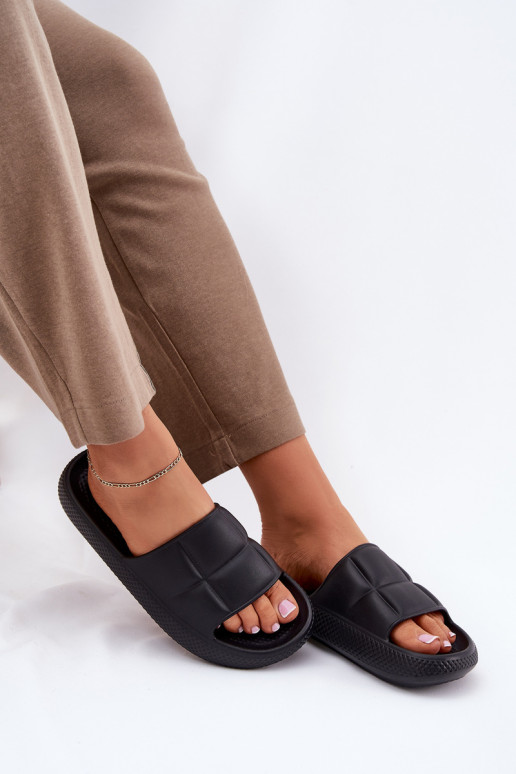 Vieglas čības uz pirksta sieviešu čības LEE MAYA SLIDER INOMEN LOIN 50251016 melnas krāsas