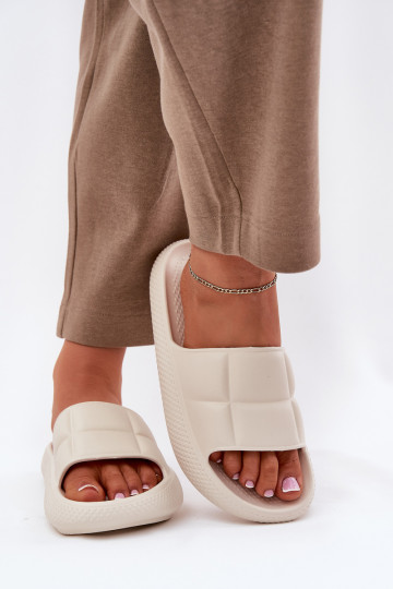 Vieglas čības uz pirksta sieviešu čības LEE MAYA SLIDER INOMEN LOIN 50251016 smilšu krāsas