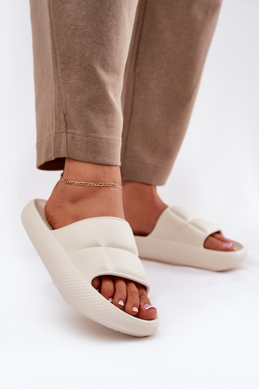 Vieglas čības uz pirksta sieviešu čības LEE MAYA SLIDER INOMEN LOIN 50251016 smilšu krāsas