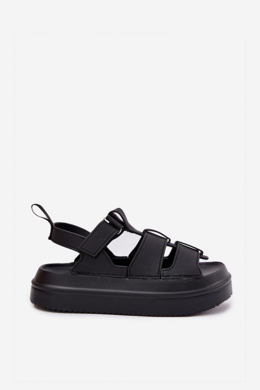 Sieviešu basenes ar platformu melnas krāsas Nitavelia