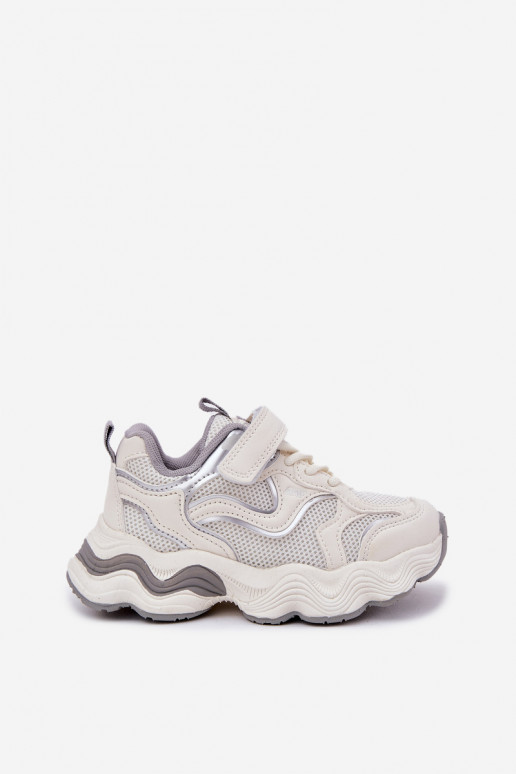 Sneakers modeļa apavi Bērnu apavi Uz biezas zoles baltas krāsas Lianees