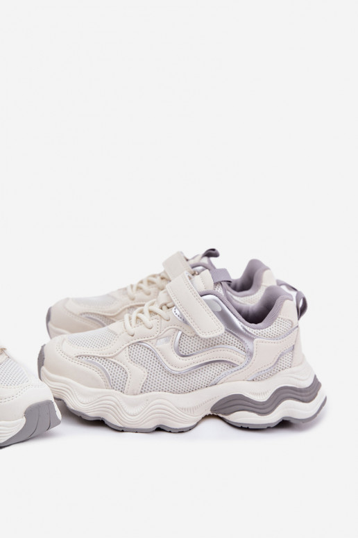 Sneakers modeļa apavi Bērnu apavi Uz biezas zoles baltas krāsas Lianees