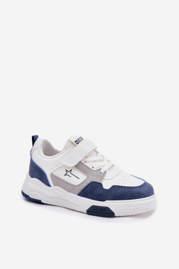 Gaisma Sneakers modeļa apavi Bērnu apavi Big Star RR374053 Baltas-Zilas krāsas