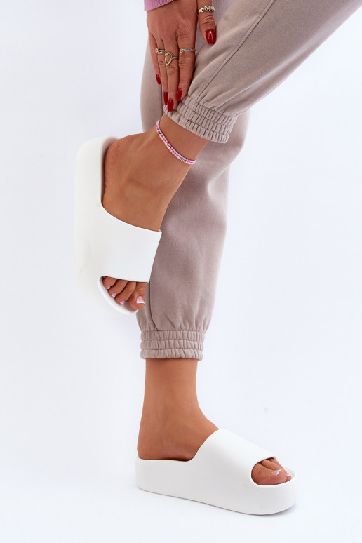 Sieviešu Čības Uz biezas zoles baltas krāsas Oreithano