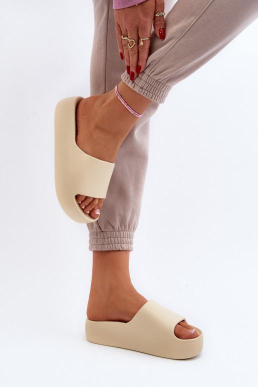 Sieviešu Čības Uz biezas zoles smilšu krāsas Oreithano