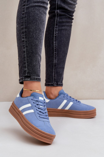 Sneakers modeļa apavi Sieviešu ar platformu Zilas krāsas Egelia 2
