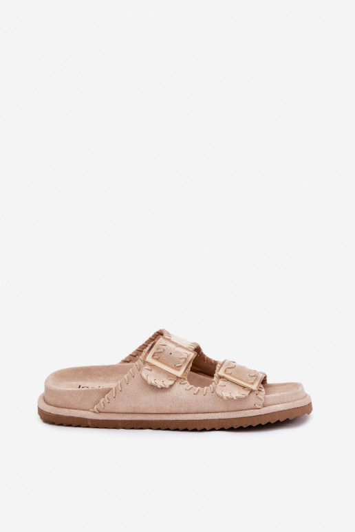 sieviešu čības ar sprādzēm I Ozdobnym Obszyciem smilšu krāsas Visley