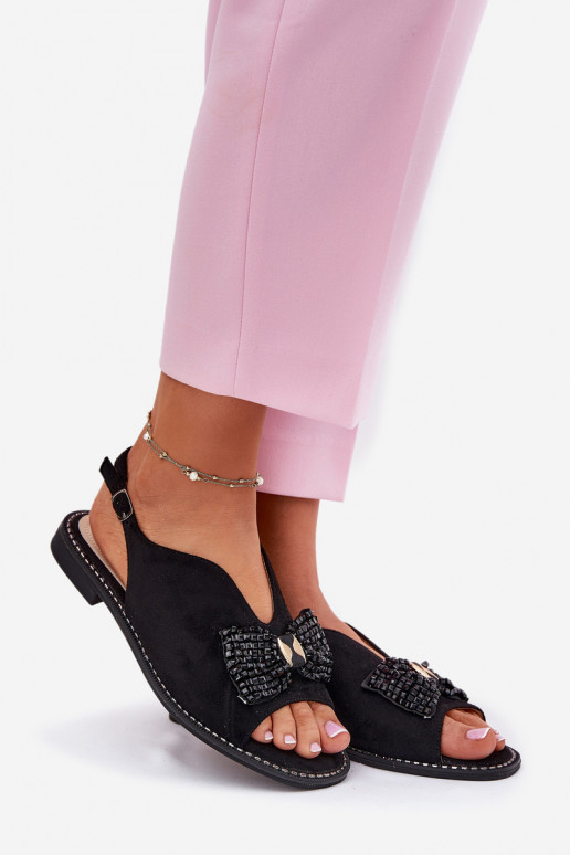 Sieviešu basenes ar bantītēm ar platiem papēžiem S.Barski KV51-014 melnas krāsas Sieviešu basenes ar bantītēm ar platiem papēžiem S.Barski KV51-014 melnas krāsas