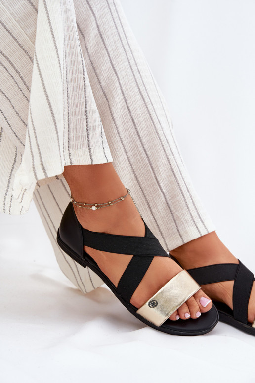 līdzenas zoles basenes Z Elastycznymi Paskami Melns-Zelta krāsas Tā irrinea