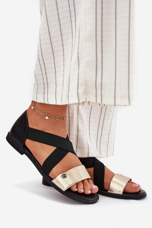 līdzenas zoles basenes Z Elastycznymi Paskami Melns-Zelta krāsas Tā irrinea