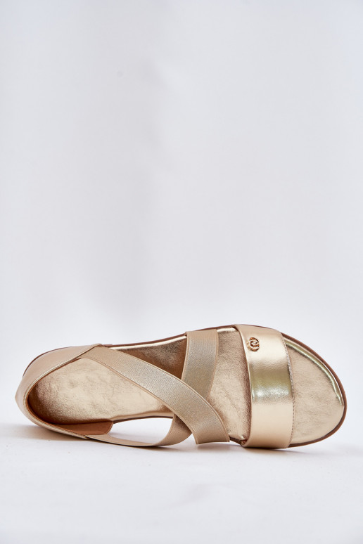 līdzenas zoles basenes Z Elastycznymi Paskami Zelta krāsas Tā irrinea