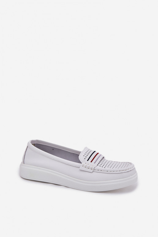 Āda sieviešu mokasīni baltas krāsas Dovema