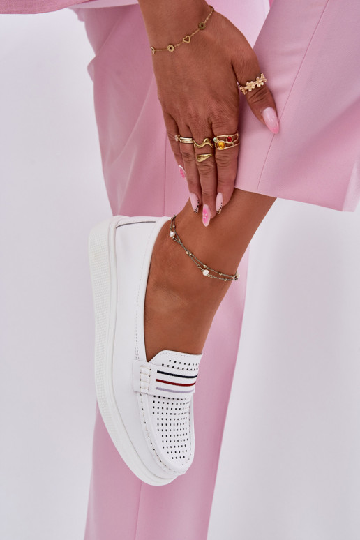 Āda sieviešu mokasīni baltas krāsas Dovema