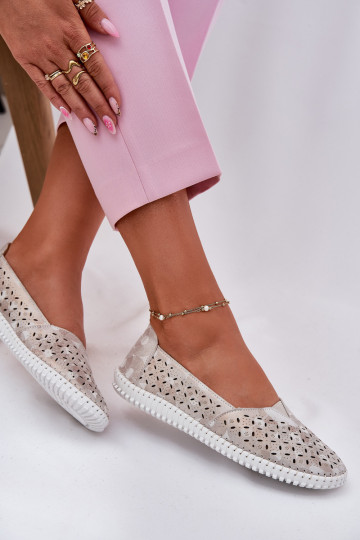 Ažūra zamšādas apavi Sieviešu Zelta krāsas-Pelēkas krāsas Chulieta