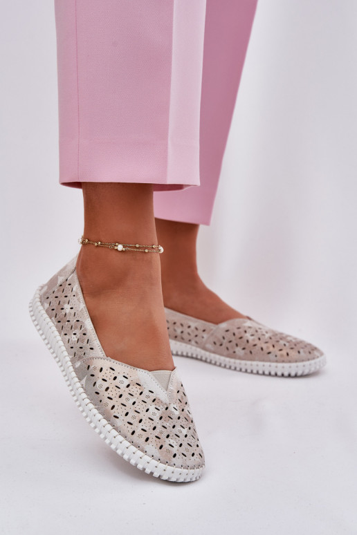 Ažūra zamšādas apavi Sieviešu Zelta krāsas-Pelēkas krāsas Chulieta