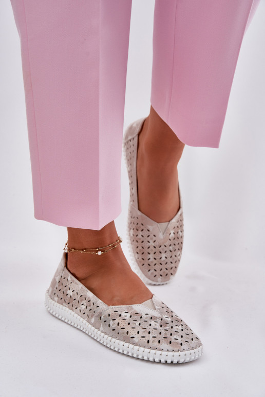 Ažūra zamšādas apavi Sieviešu Zelta krāsas-Pelēkas krāsas Chulieta