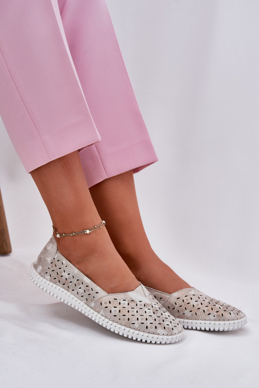 Ažūra zamšādas apavi Sieviešu Zelta krāsas-Pelēkas krāsas Chulieta