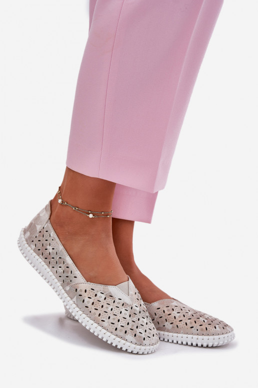 Ažūra zamšādas apavi Sieviešu Zelta krāsas-Pelēkas krāsas Chulieta