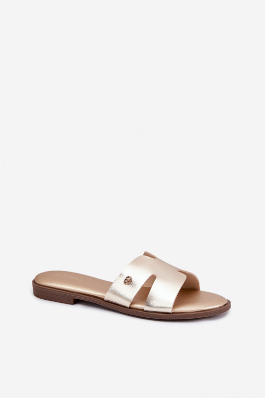 Čības Sieviešu dzīvoklis no eko ādas Zelta krāsas Firvania