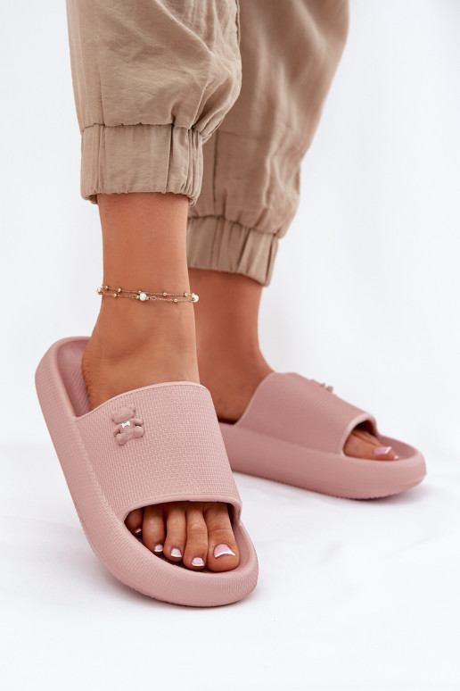 Vieglas čības uz pirksta sieviešu čības ar platformu Ar Lāci Vinceza 75210 Rozā krāsas