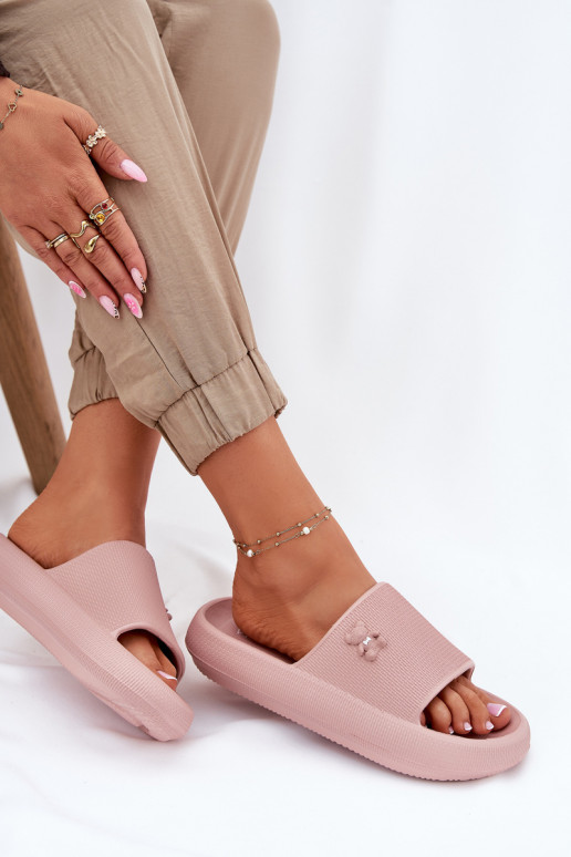 Vieglas čības uz pirksta sieviešu čības ar platformu Ar Lāci Vinceza 75210 Rozā krāsas