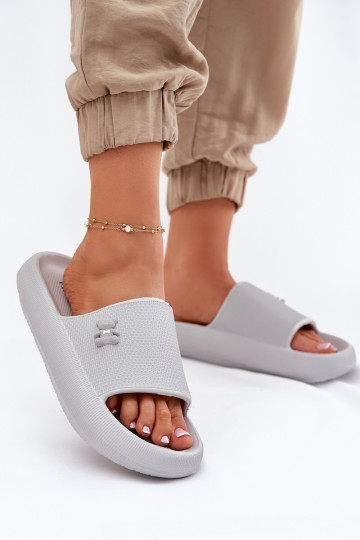 Vieglas čības uz pirksta sieviešu čības ar platformu Ar Lāci Vinceza 75210 Pelēkas krāsas 2