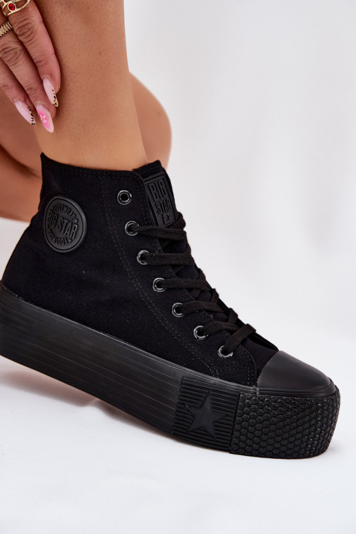 sieviešu puszābaki ar platformu Big Star RR274742 melnas krāsas sieviešu puszābaki ar platformu Big Star RR274742 melnas krāsas