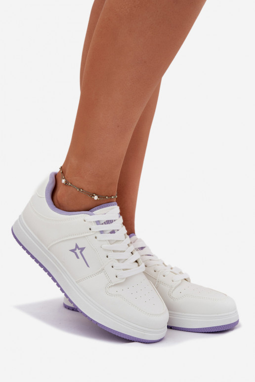Sneakers modeļa apavi Sieviešu Big Star RR274A245 HI-POLY SYSTEM Baltas-Violeta krāsa