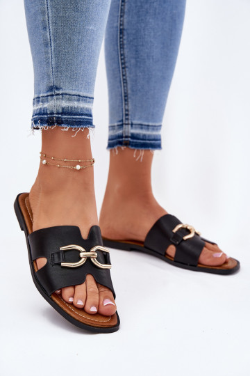 Čības Sieviešu dzīvoklis Ar greznu Detalem melnas krāsas Amiresna