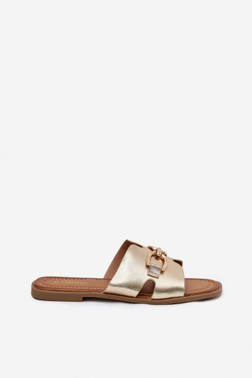 Čības Sieviešu dzīvoklis Ar greznu Detalem Zelta krāsas Amiresna