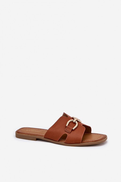 Čības Sieviešu dzīvoklis Ar greznu Detalem brūnas krāsas Amiresna