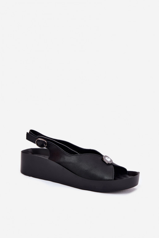 Sieviešu basenes Sieviešu Uz Ķīļa Un platforma S.Barski KV51-020 melnas krāsas Sieviešu basenes Sieviešu Uz Ķīļa Un platforma S.Barski KV51-020 melnas krāsas