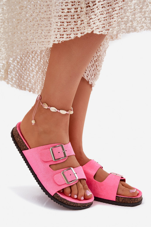 sieviešu čības ar sprādzēm Neona rozā krāsa Oliena sieviešu čības ar sprādzēm Neona rozā krāsa Oliena