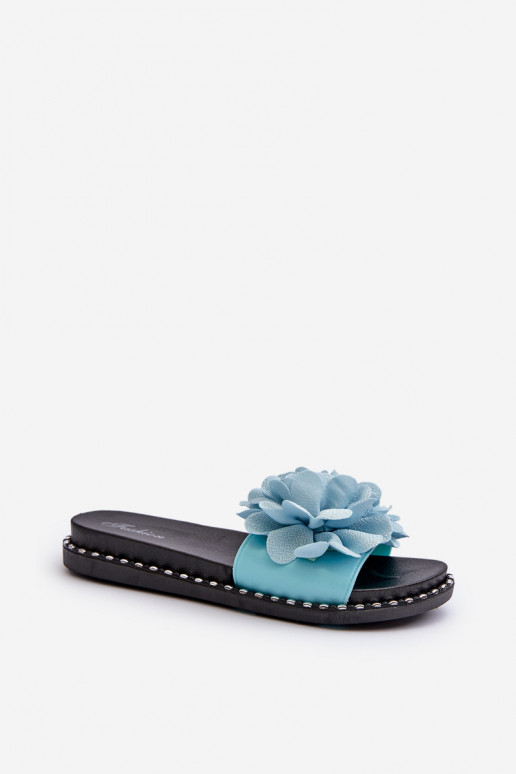 sieviešu čības Ozdobione Ziedsami Zilas krāsas Cellanen sieviešu čības Ozdobione Ziedsami Zilas krāsas Cellanen