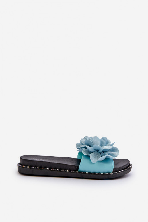 sieviešu čības Ozdobione Ziedsami Zilas krāsas Cellanen sieviešu čības Ozdobione Ziedsami Zilas krāsas Cellanen