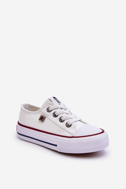 Bērnu klasiskā modeļa brīvā laika apavi Big Star DD374160 baltā krāsā Bērnu klasiskā modeļa brīvā laika apavi Big Star DD374160 baltā krāsā