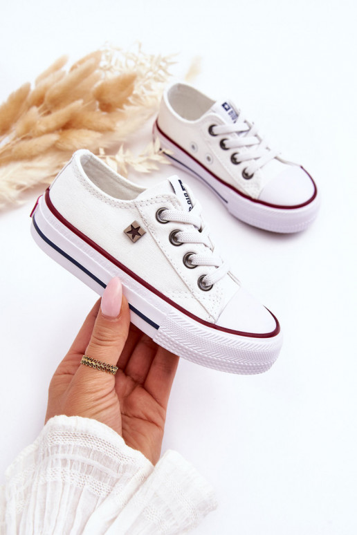 Bērnu klasiskā modeļa brīvā laika apavi Big Star DD374160 baltā krāsā Bērnu klasiskā modeļa brīvā laika apavi Big Star DD374160 baltā krāsā