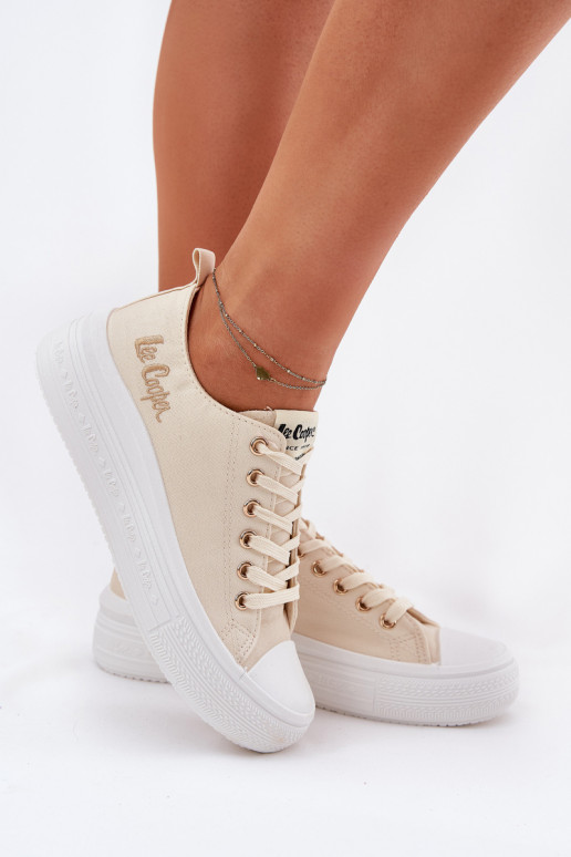 sieviešu puszābaki ar platformu Lee Cooper LCIN-24-44-2464L smilšu krāsas