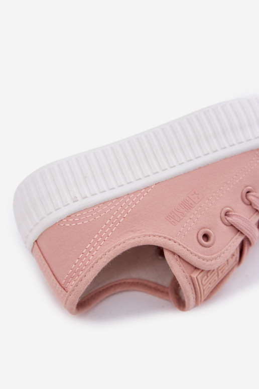 brīvā laika apavi Bērnu apavi šņorējami Big Star RR374011 Rozā krāsas