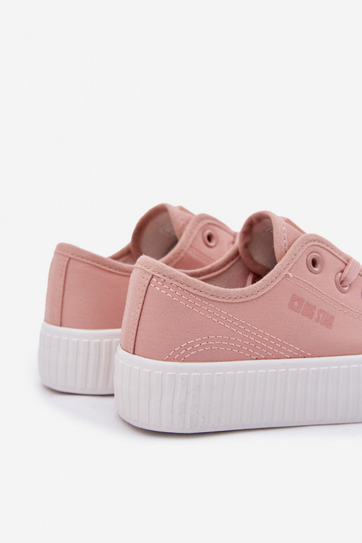 brīvā laika apavi Bērnu apavi šņorējami Big Star RR374011 Rozā krāsas