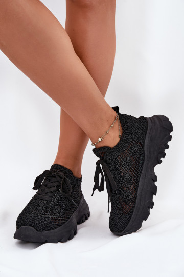 Sneakers modeļa apavi Sieviešu Z SzydełkoIną CholeInką melnas krāsas Jelhiris