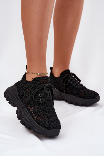 Sneakers modeļa apavi Sieviešu Z SzydełkoIną CholeInką melnas krāsas Jelhiris 2