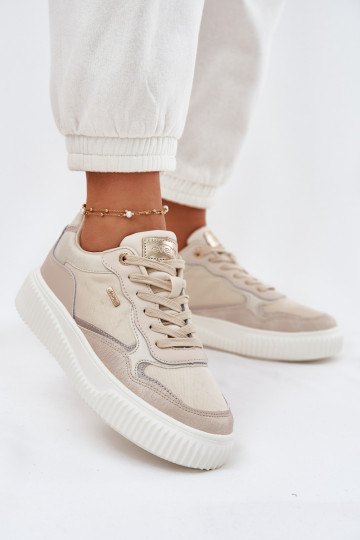 Āda Sneakers modeļa apavi Sieviešu ar platformu smilšu krāsas Velarria 2
