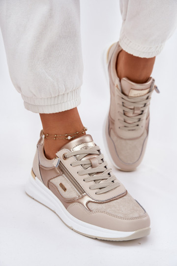 Āda sporta apavi Sneakers modeļa apavi Sieviešu ar rāvējslēdzējiem smilšu krāsas Lilimia