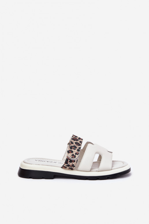 Čibas no dabīgas ādas Sieviešu Z ar lipīgām aizdarēmem ar leoparda kažokādas rakstu Vinceza 66769 Ziloņkaula krāsas Čibas no dabīgas ādas Sieviešu Z ar lipīgām aizdarēmem ar leoparda kažokādas rakstu Vinceza 66769 Ziloņkaula krāsas